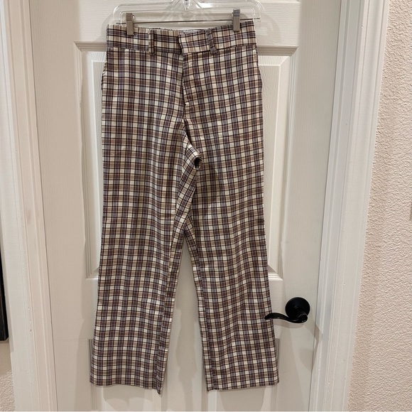 Women’s Vintage Brown Plaid Pants Trousers 27” 1970’s- Rifle - Picture 1 of 7